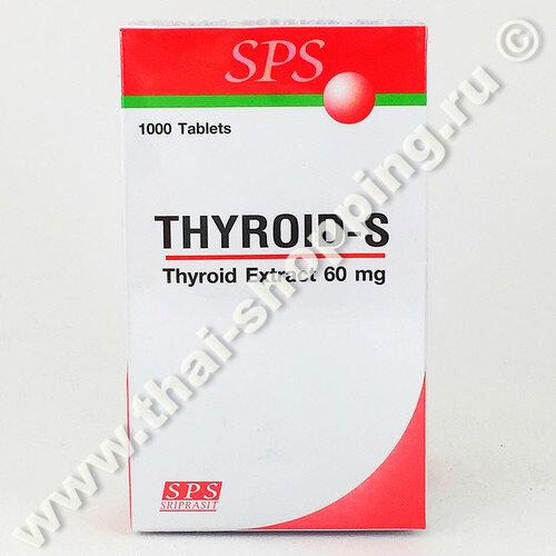 Thyroid-S Extract 60 mg. 500 tablets. Натуральные щитовидные железы. 500 таблеток Препарат показан при удаленной щитовидной железе, а также при диагнозах гипотиреоз или аутоиммунный тиреодит